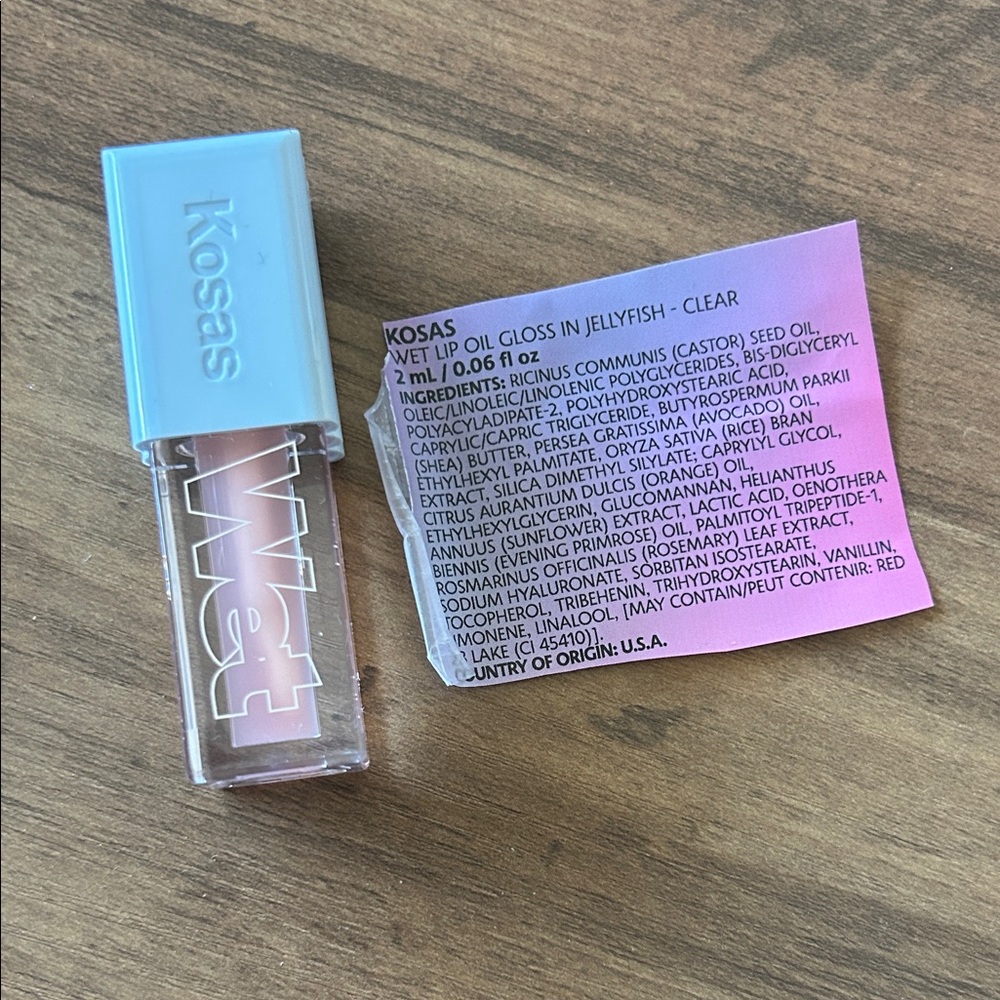 Kosas Wet Lip Oil Gloss in Clear 2 ML travel mini new